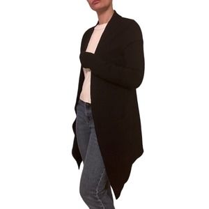 EILEEN FISHER FINE MERINO WOOL OPEN CARDIGAN WITH POCKETS WOMEN SIZE SNMALL